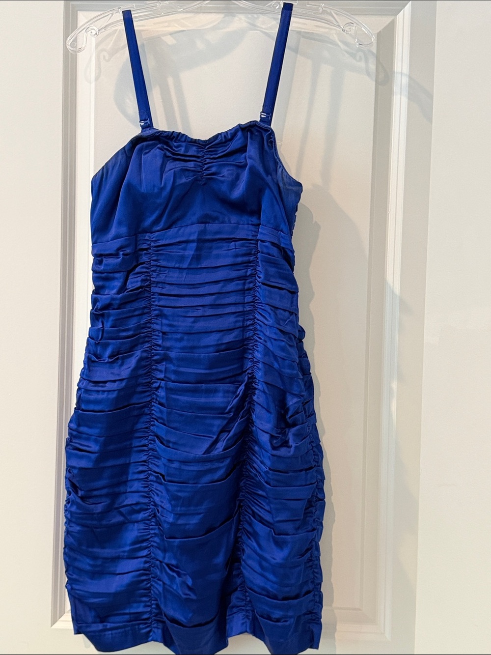 Express Royal Blue Ruched Mini Dress